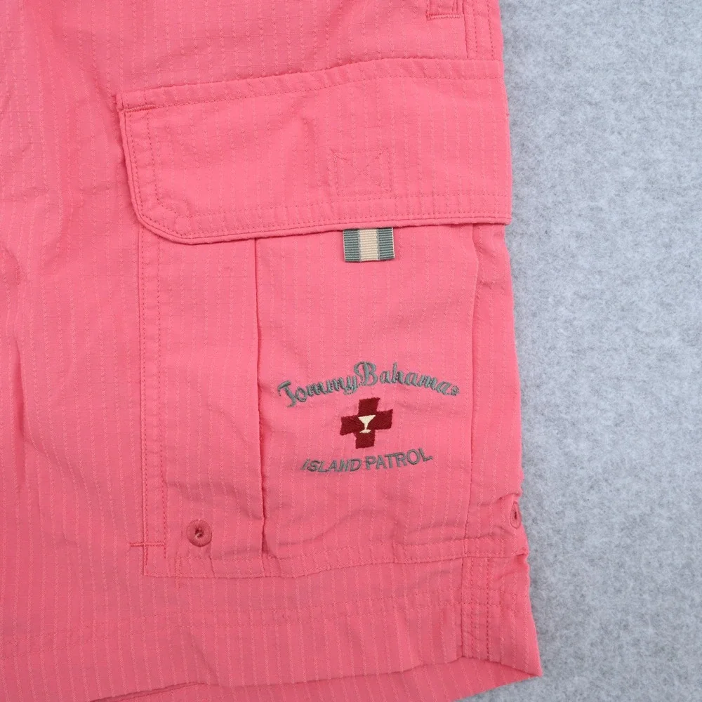 Tommy Bahama Island Patrol Swim Trunks Men L Cargo Hybrid Shorts Coral Pink
